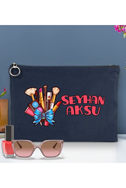 Bk Gift Kişiye Özel İsimli-3 Astarlı Lacivert Portföy Çanta 30x21cm, Baskılı ...