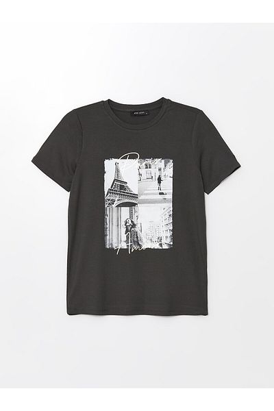 LC Waikiki LCW Women's T-Shirt - Crew Neck, Printed, Short Sleeve