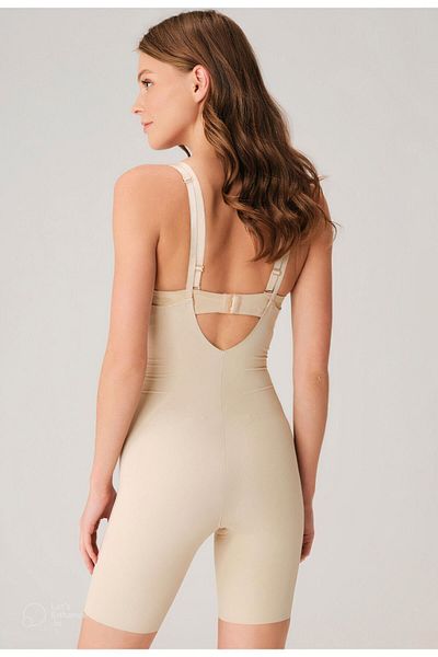 Anıl Laser Cut Microfabric Strap Underbust Corset - Skin 2850