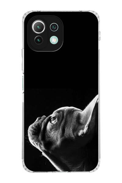 PrintiFy Xiaomi Mi 11 Lite ile Uyumlu Köpek 1 Kamera Korumalı Şeffaf Kılıf