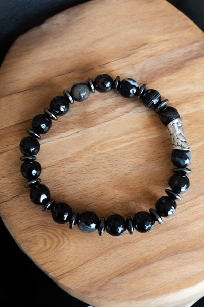 MGA DOĞAL TAŞ سوار من حجر العقيق كبير الحجم بقطع 10 ملم