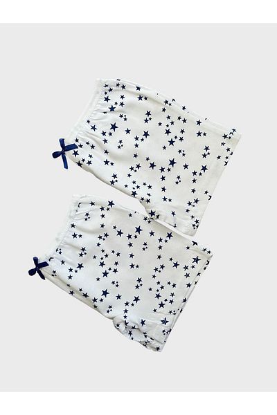 elmas kids White Star Patterned Cotton Girls' Boxers - Pack of 2