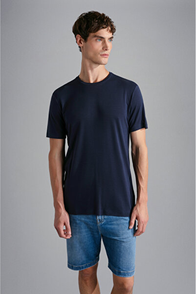 PAUL&SHARK MEN'S KNITTED T-SHIRT C.WCOTTON