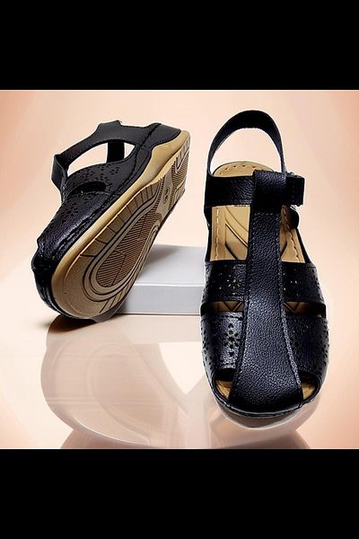 GEZER Adjustable Closed Women's Sandals with Velcro for Daily Use