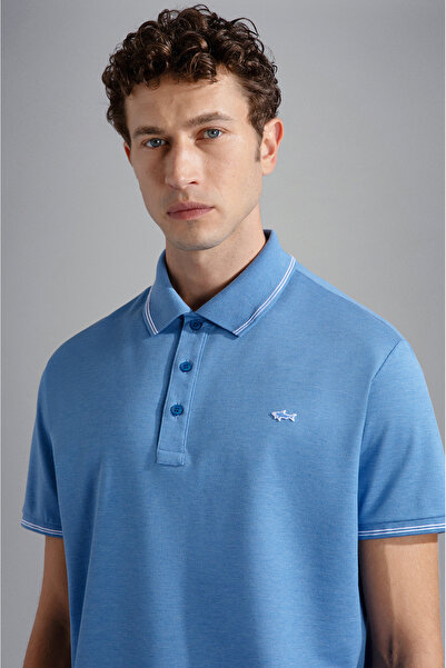 PAUL&SHARK MEN'S KNITTED POLOSHIRT C.WCOTTON