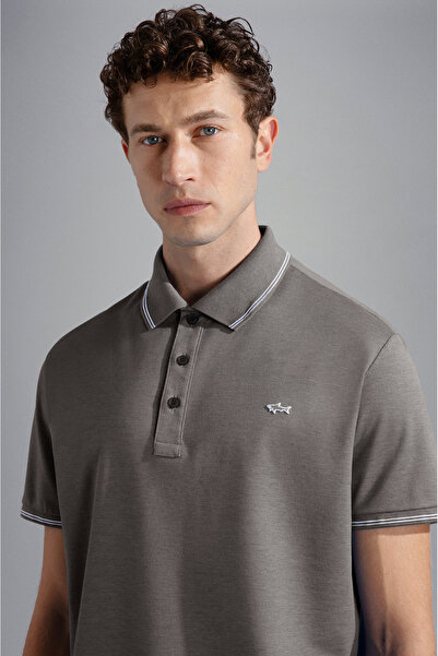 PAUL&SHARK MEN'S KNITTED POLOSHIRT C.WCOTTON