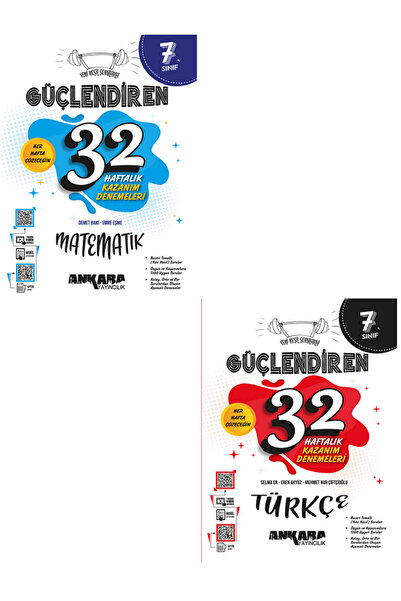 Açı Yayınları 7.sınıf Ankara Güçlendiren Matematik Türkçe 32 Haftalık Denemel...