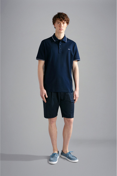 PAUL&SHARK MEN'S KNITTED POLOSHIRT C.WCOTTON