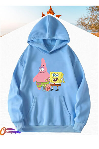 oneagılyazı سويت شيرت بقلنسوة للأطفال - موديل سبونج بوب