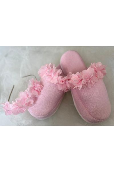 LIWOGY Mother's Floral Patterned Orthopedic Slippers and Crown Set - Soft Sole