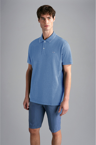 PAUL&SHARK MEN'S KNITTED POLOSHIRT C.WCOTTON
