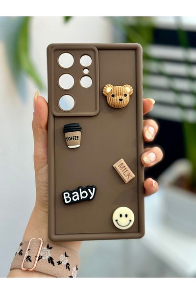 Go Aksesuar حافظة سيليكون بتصميم ثلاثي الأبعاد متوافقة مع هاتف Samsung Galaxy S23 ULTRA