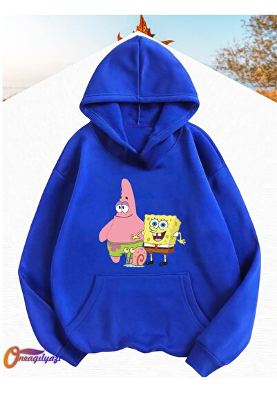 oneagılyazı سويت شيرت بقلنسوة للأطفال - موديل سبونج بوب