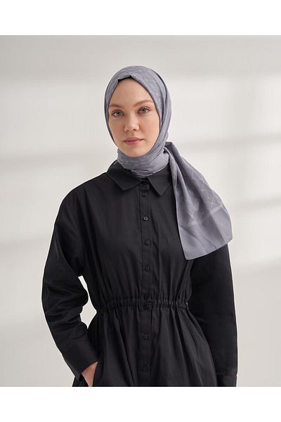 ARMANDA Luxury Indigo Patterned Seher Shawl