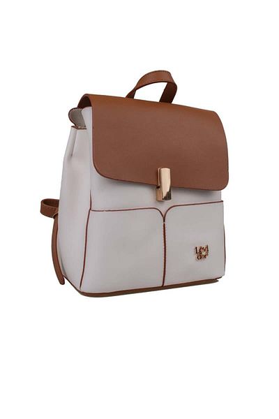 Levidor Rucsac de damă de mărime mică, alb, dublă culoare