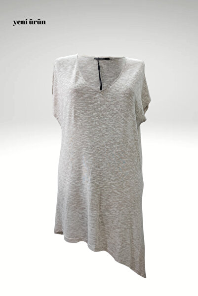 Herry Asymmetrical V-neck Thin Knitted Tunic