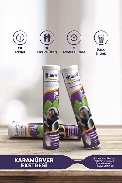 LUNAVİT KARAMÜRVER + VİT-C çinko içeren 20 Efervesan TB
