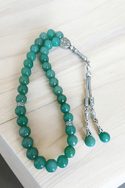 Generic Brand Mărgele de rugăciune Aventurine - 33 de bucăți, mărgele de rugă...