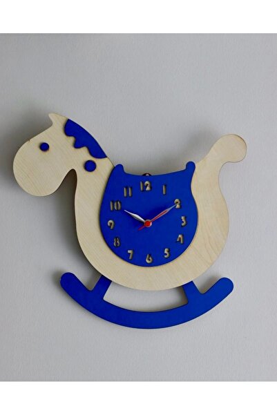 m melisa hediyelik Hediyelik Sevimli At Mavi Renkli Ahşap Salanan Sarkıç Duva...