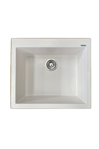 Renk Evye Kare Beyaz Granit Mutfak Evyesi 50x40(57X50)