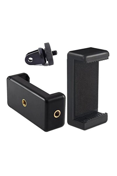 PREPARE Tripod Monopod Selfie Çubuğu ve Göğüs Askısı İçin Telefon Tutucu Aparat + Kısa Bağlantı