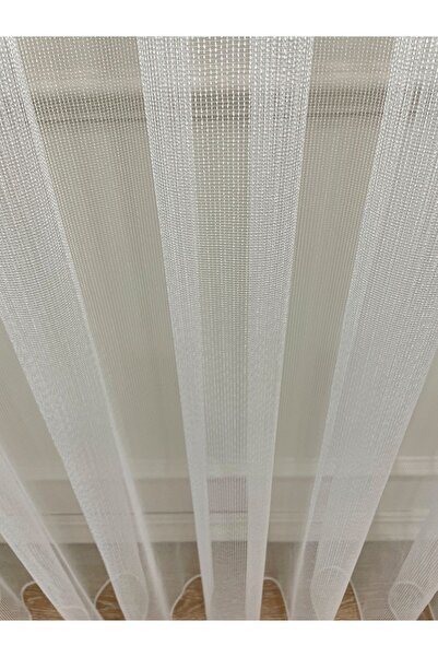 Brillant Modern Striped 1/2.5 Normal Pleat - Ecru - Cream Color Tulle Curtain