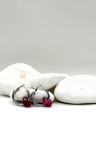 PSGT K79 Hoop Stone Women's Earrings - Lapis Stone Trendy