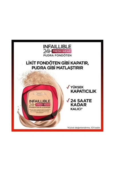 L'Oreal Paris L'oréal Parıs Infaıllıble 24h Fresh Wear Pudra Fondöten 40 Cash...