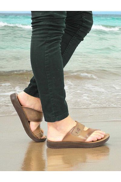 DÜNYA MAĞAZA Ανδρικές καθημερινές παντόφλες New Season - Sport Comfort, Ανοιχτό καφέ σαγιονάρες, Αδιάβροχο