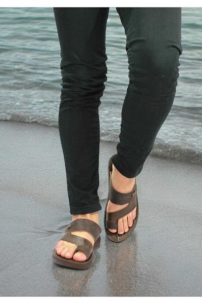 DÜNYA MAĞAZA Ανδρικές Παντόφλες Casual - Καφέ, Αδιάβροχες