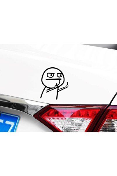 BENİMSER REKLAM Orta Parmak Motor Kask Araba Oto Sticker 10x11,5 cm