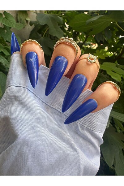 SYBELLE KOZMETİK 100 Adet Lacivert Stiletto Takma Tırnak