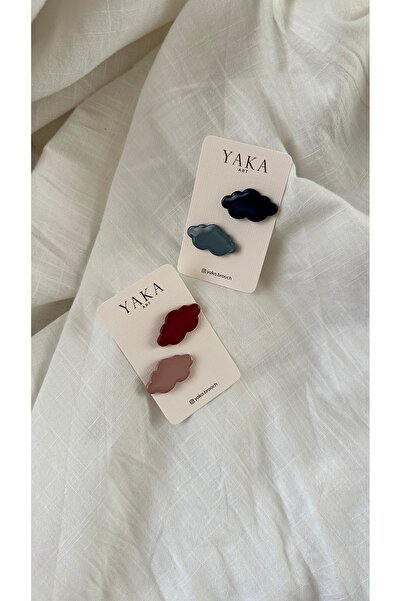 YAKA ART İkili Bulut Seti Seramik Broş
