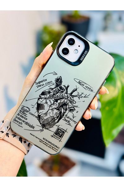 Go Aksesuar متوافق مع هاتف Iphone 11 (12 عرض) حافظة من السيليكون الكهربائي المعدني المطبوع بدون بصمات أصابع