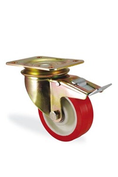 Kama Poliüretan Teker Polyamid Sanayi Tekerleği Frenli - 125 mm Çap