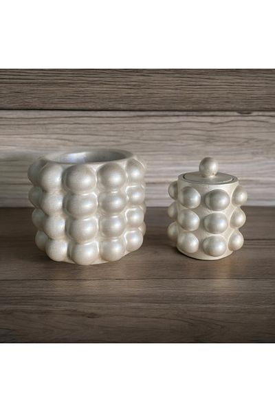 Luthien Decorative Pearlescent Box - Vase and Candlestick