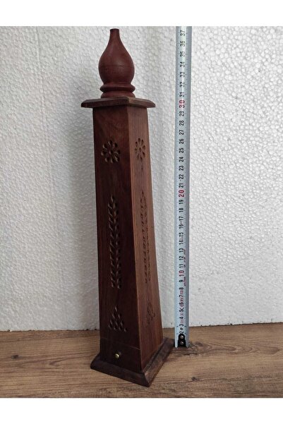 NATURELDOGA 37 Cm Ahşap Eskitme Kule Model Tütsülük