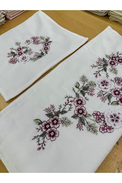 TUTUYA TEXTIL Σετ κεντήματος με βελόνα προίκας με κορίτσι - Τρισδιάστατη πετσέτα