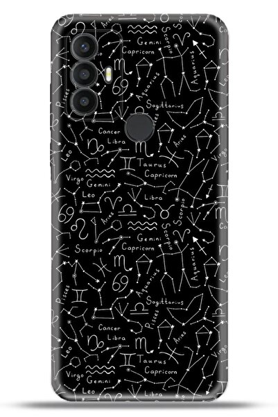 TCL 30 Se Kapak Hd Renkli Dizayn Silikon Kılıf - White Zodiac Sign