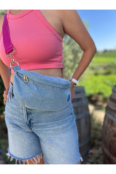Wagna Denim Berry Bag Fuchsia Hanging Bag