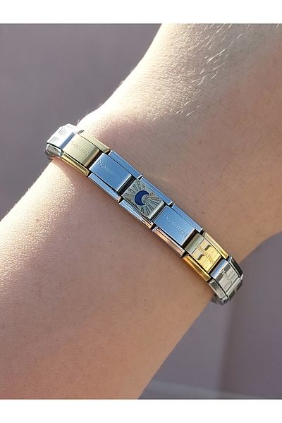 RoseCo00 Italian Charm Steel Combination Bracelet