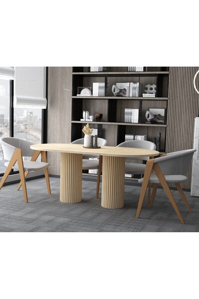 Seyvey Dizayn özel tasarım oval yemek masası 180*90 salon masa