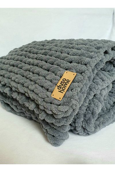 DUSOHOME Puffy TV Shawl Dark Gray 85*160