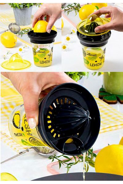 krommet Glass Citrus Lemon Squeezer with Lid
