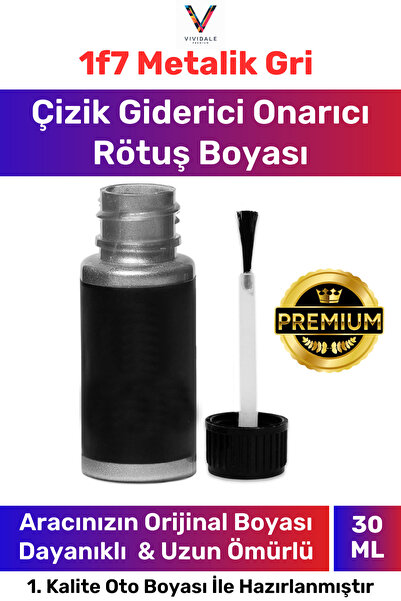 Vividale Premium Otomobil Çizik Taş İzi Giderici Kapatıcı 1f7 Metalik Gri Uyu...