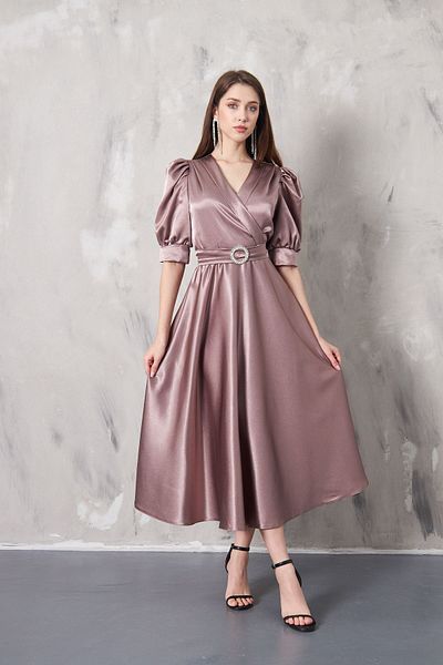 PARLAFASHION LOREN Double Breasted Collar Detailed Flared Dress