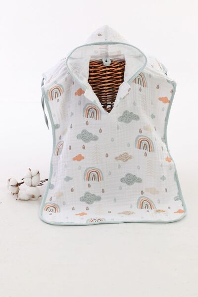 Yada Baby Four-Layer Crinkled Fabric Unisex Baby Poncho Towel