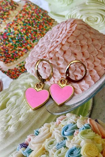 Trendy Butik أقراط نموذج القلب الوردي