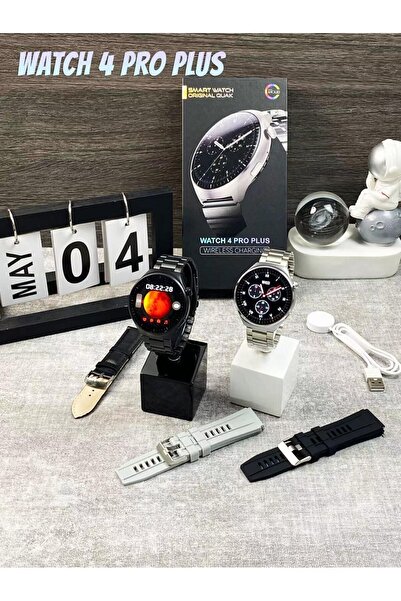 LaraThec Gs 4 Pro Plus Smart Watch - NFC and Calling Silver Smart Watch Compa...