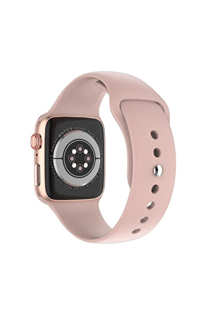 LaraThec Yeni Nesil Watch 7 Akıllı Saat Ios Androıd Uyumlu Bluetooh Arama Bildirim Alma Pembe Gold